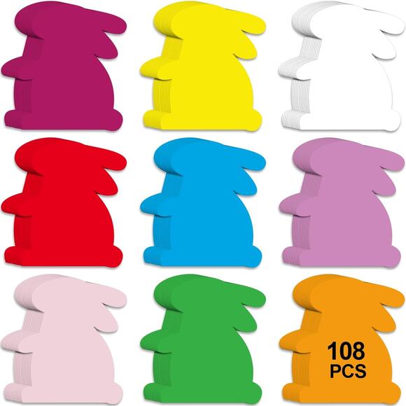 Bunny Banner Easter Spring Craft Classroom projects 108pc Paper Rabbit Cut outs - Picture 1 of 7